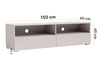 Elegantes TV-Möbel Tebris Dual 300 – kaschmir, 2 Schränke 150 cm mit Kabeldurchführungen