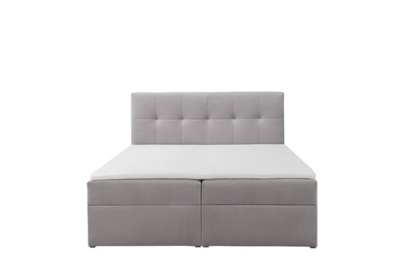 Boxbett Toronto 140×200 (Amor Velvet 4318 – Grau) mit Bonell-Matratze und Topper