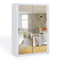 Schiebetürenschrank Tamiza 150 cm mit Spiegel in Weiß