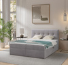 Boxbett Toronto 140×200 (Amor Velvet 4318 – Grau) mit Bonell-Matratze und Topper
