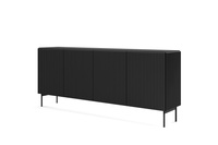 Sideboard MUTI schwarz 195 cm riffeloptik 4-türig soft-close