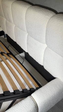 Beiges Polsterbett Lux 120x200 mit Bettkasten