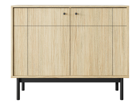 Kommode Sora K104 in Eiche Linea mit schwarzen Beinen