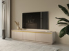 Loren TV-Schrank 180 cm in Kaschmir mit drei Türen und geriffelten Fronten