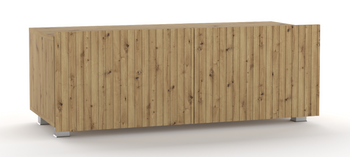 TV-Schrank Kolder 100 cm in Eiche Artisan mit geriffelten Fronten