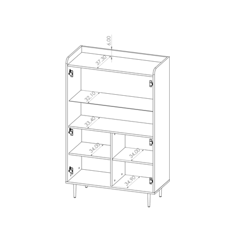 Stilvolle Vitrine Nero WIT90 mit LED-Beleuchtung