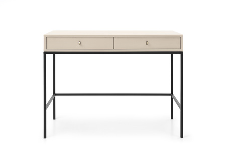 Stilvoller Schminktisch Bari mit zwei Schubladen in Beige