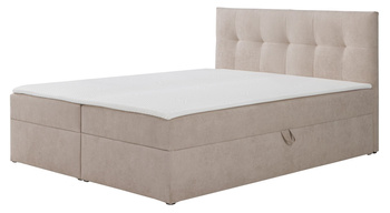 Boxbett Toronto 140×200 (Gerra 15 – Hellbeige) mit Bonell-Matratze und Topper