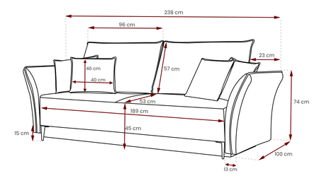 Das stilvolle Sofa Feliks mit Schlaffunktion