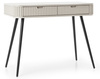 Schminktisch Porto 103 cm mit zwei Schubladen und geriffelten Fronten in Kaschmir + schwarze Beine