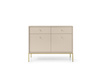 Die stilvolle Kommode Bari KSZ104 in Beige mit goldenen Füßen