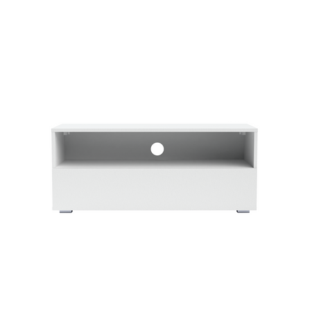 Weißer TV-Schrank Tebris 100 cm im minimalistischen Stil