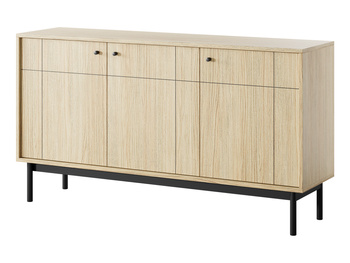 Kommode Sora K154 in Eiche Linea mit schwarzen Beinen