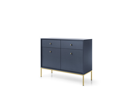 Die stilvolle Kommode Bari KSZ104 in Marineblau mit goldenen Füßen