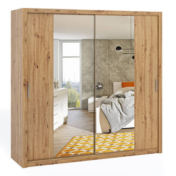Schiebetürenschrank Tamiza 220 cm mit Spiegel Eiche Artisan