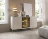 Kommode Lagos 154 cm 3D mit Metallfüßen in Kaschmir + LED