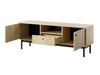 TV-Schrank Sora 154 cm in Eiche Linea mit schwarzen Füßen