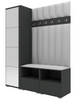 Garderoben-Set Nela II LUX mit Spiegel – Farbe Graphit + Stoff Trinity 32