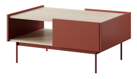Couchtisch Lumo 97 x 65 cm in Rot mit Metallbeinen