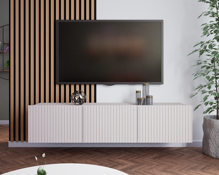 TV-Schrank Kolder 150 cm in Kaschmirfarbe mit geriffelten Fronten