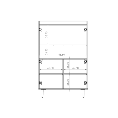 Stilvolle Vitrine Nero WIT90