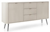 Kommode Porto 168 cm Cashmere Zweitürig mit drei Schubladen und schwarzen Beinen