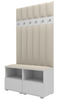 Garderoben-Set Nela III LUX – Farbe Weiß + Stoff Trinity 01