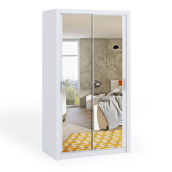 Weißer Schiebeschrank Tamiza 120 cm mit Spiegel