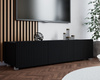 TV-Schrank Kolder 150 cm in Schwarz mit geriffelten Fronten