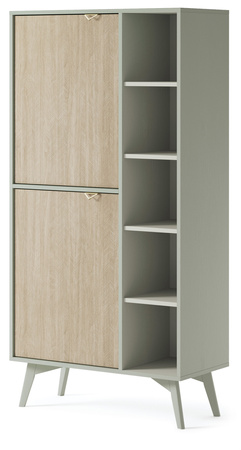 Hohes Regal Silva RG-80 in Eukalyptus + Scandi-Fischgrätmuster