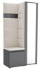 Gepolstertes Garderoben-Set Noris VI mit Spiegel – Anthrazit + Stoff Trinity 01