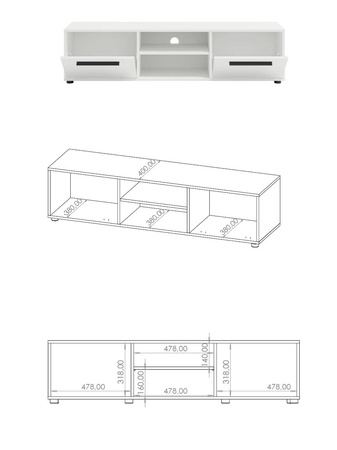 TV-Schrank Modena 150 cm Farbe: Eiche Artisan