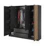 Garderobenschrank Stilo in Graphit mit Schubladen und Lamellen an der Vorderseite