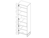 Hochvitrine Randy 60 cm mit Metallfüßen
