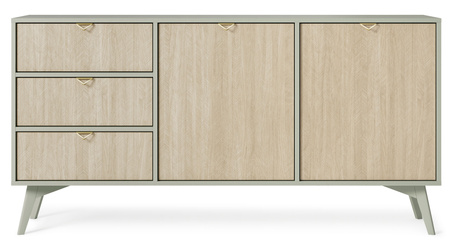 Kommode Silva KSZD-158 in Eukalyptus + Scandi-Fischgrätmuster