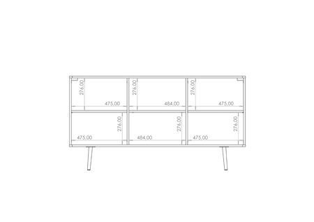 Sideboard Pinelli K3D mit Metallfüßen 150 cm 3-türig