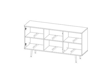 Sideboard Pinelli K3D mit Metallfüßen 150 cm 3-türig
