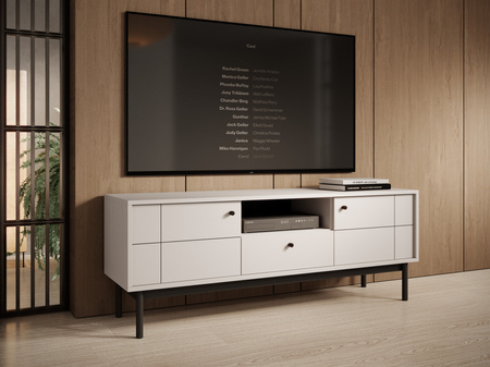 TV-Schrank Sora 154 cm in Kaschmir mit schwarzen Füßen