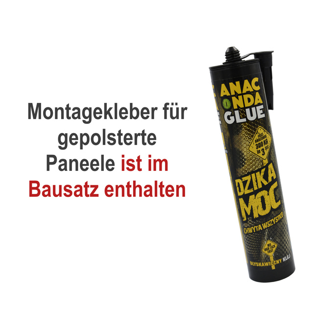 Garderoben-Set Nela II LUX mit Spiegel – Farbe Graphit + Stoff Trinity 28