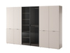 Sechs-türiger Kleiderschrank Zen in Kaschmir + getöntes Glas