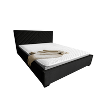 Polsterbett TODI 180x200 Schwarz Samt Bettkasten Metallrahmen