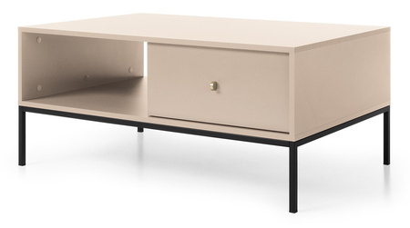 Rechteckige Couchtisch Bari mit zwei Schubladen, beige