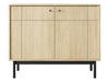 Kommode Sora K104 in Eiche Linea mit schwarzen Beinen