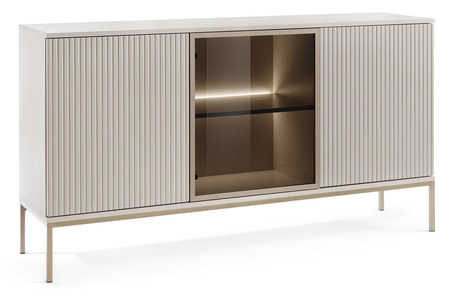 Kommode Lagos 154 cm 3D mit Metallfüßen in Kaschmir + LED