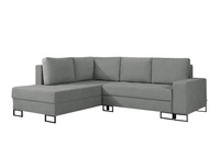 Ecksofa TREVI links Wind 90 grau Chenille Schlaffunktion