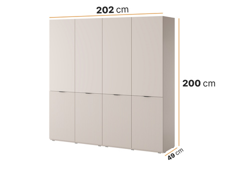 Viertüriger Schrank Zen in der Farbe Kaschmir 