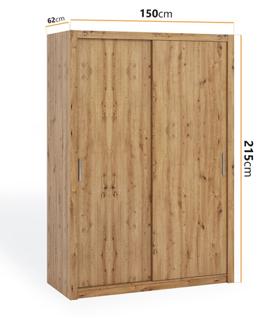 Schiebetürenschrank Tamiza 150 cm Eiche Artisan