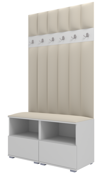 Garderoben-Set Nela III LUX – Farbe Weiß + Stoff Trinity 01