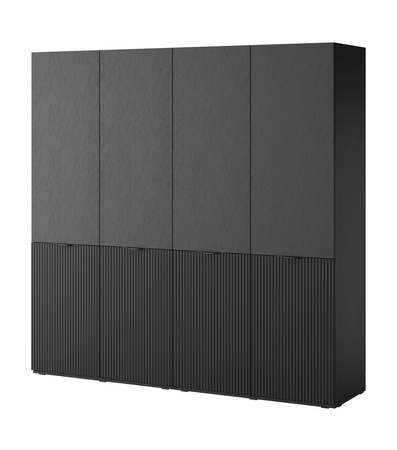 Viertüriger Schrank Zen in Schwarz