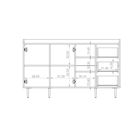 Kommode für das Wohnzimmer Nero K2D3SZ